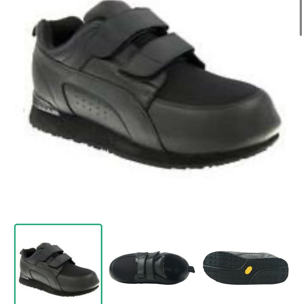Elderly Black Velcro Sneakers